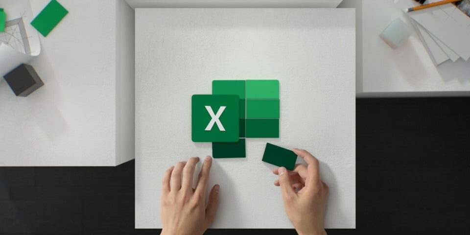 Microsoft Office Excel icon as green notes