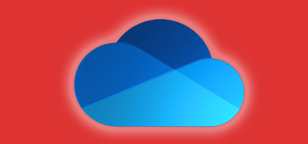 Microsoft onedrive icon on an orange background