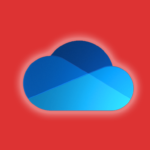 Microsoft onedrive icon on an orange background