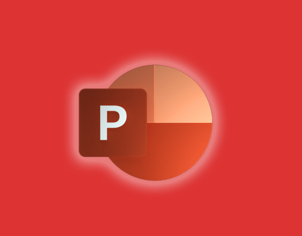 Microsoft Powerpoint icon on an orange background